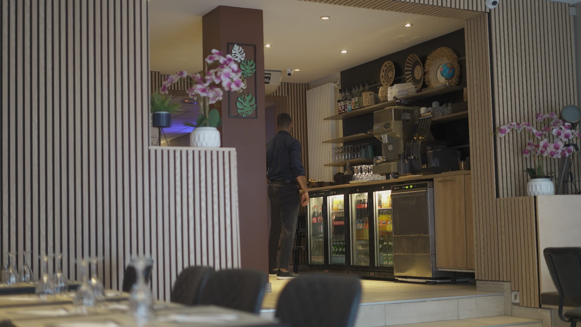 Comptoir et cave du restaurant L'Atelier